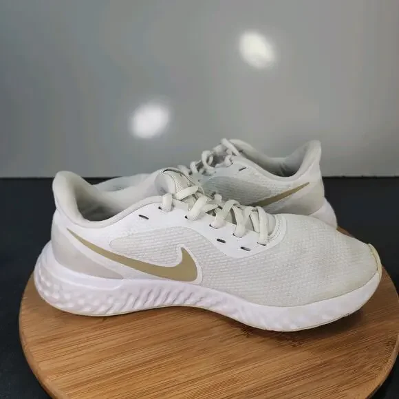 Women's Nike Revolution 5 Sz 9.5 010861 White Mesh Running Walking Sneakers - Picture 7 of 12